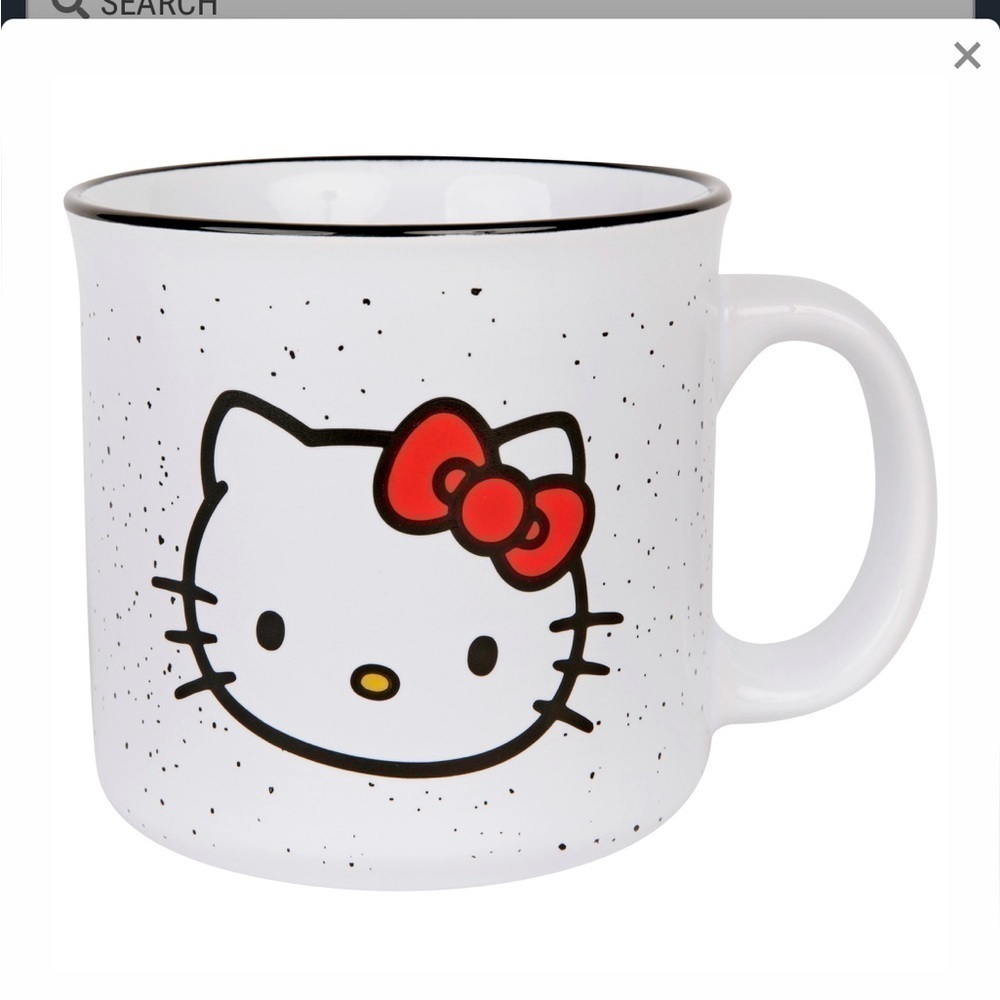 HELLO KITTY FACE 20OZ CERAMIC CAMPER MUG.  Excellent condition.